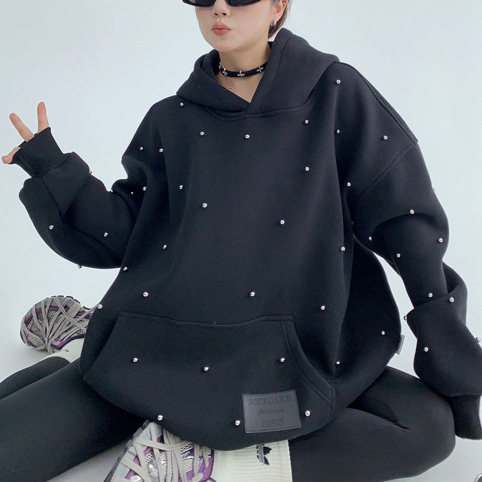 パール装飾 プルオーバーパーカー 10037
