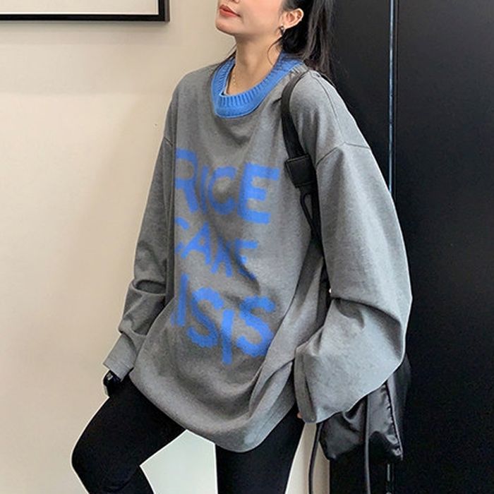 レース風レタリング カットソー 10026