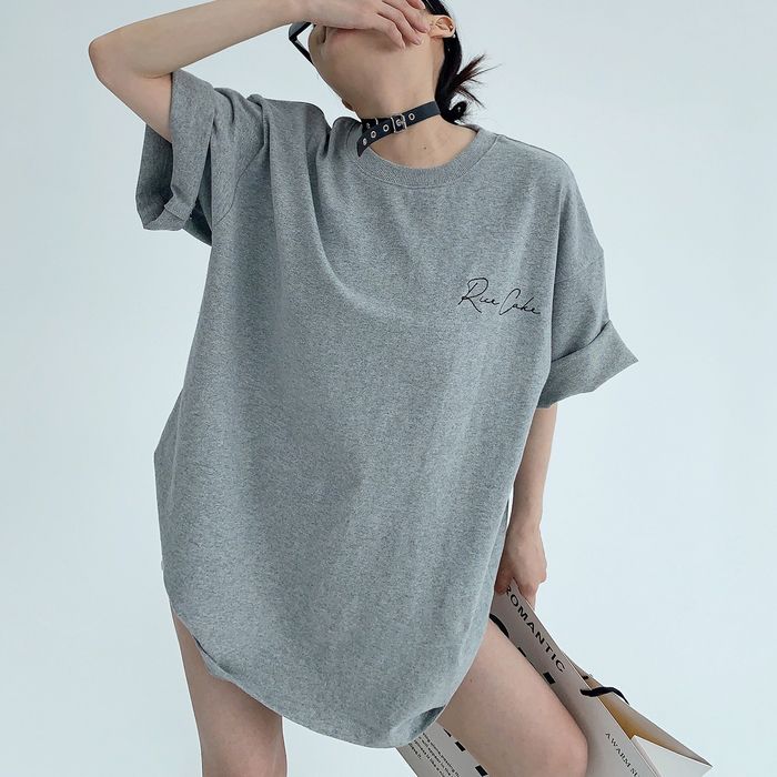 バックラベル&ロゴ オーバーサイズTシャツ 10039