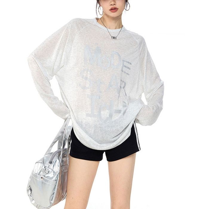 ロゴプリント 長袖Tシャツ 10107