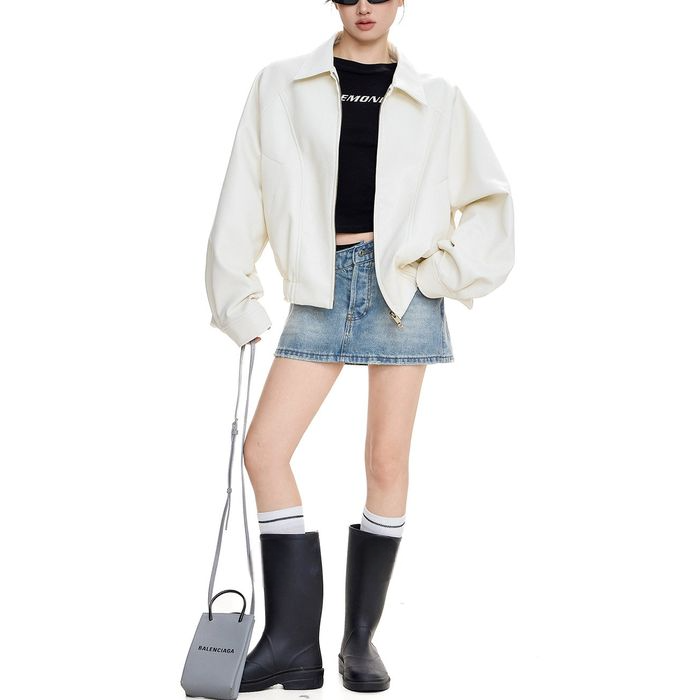 エコレザー ジップアップジャケット 10101