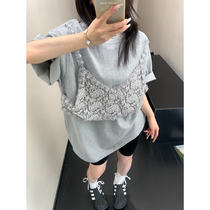 レースキャミ レイヤード Tシャツ 10081