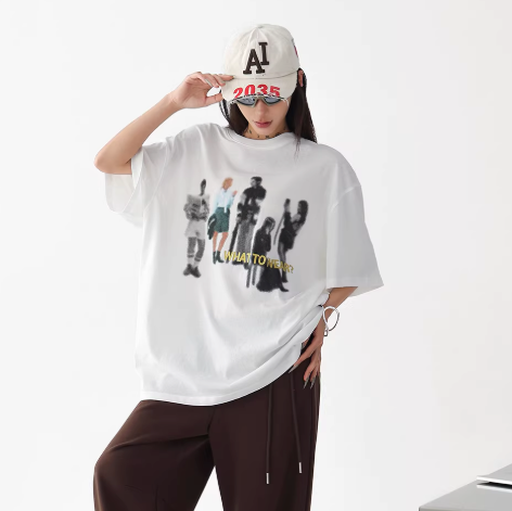 グラフィックプリント オーバーサイズ Tシャツ 10132