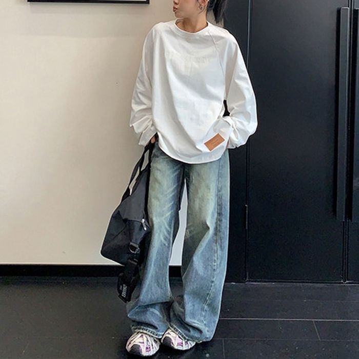 ロゴプリント 長袖Tシャツ 10108