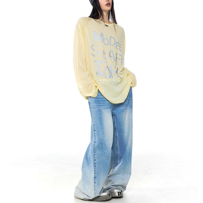 ロゴプリント 長袖Tシャツ 10107