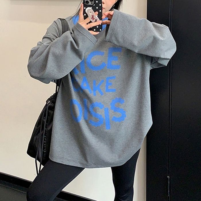 レース風レタリング カットソー 10026