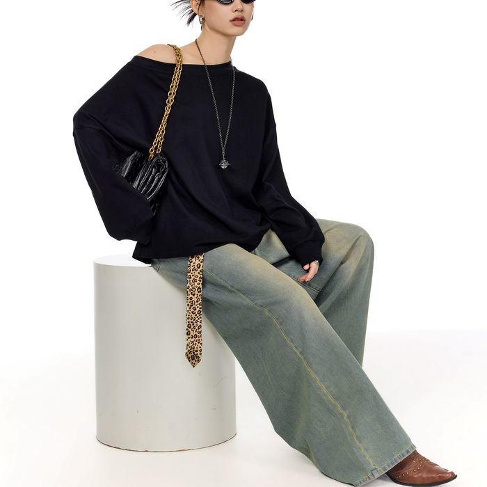 ワンショルダー 長袖Tシャツ 10106