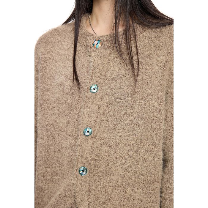 コントラストボタン カーディガン 10097