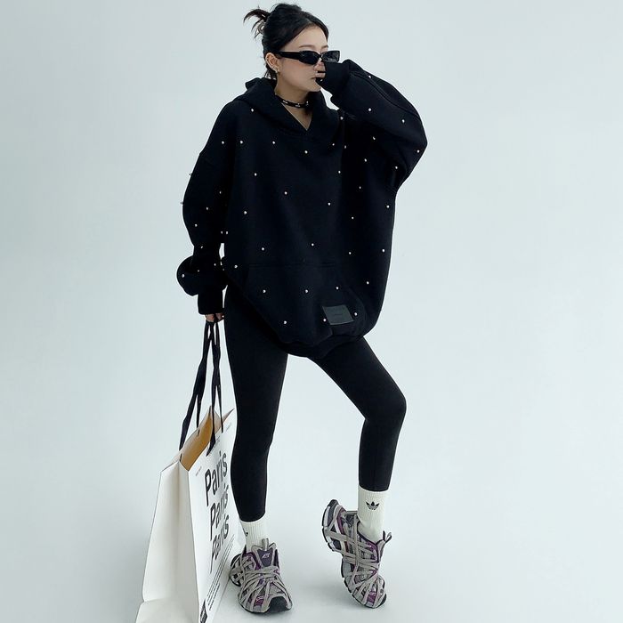 パール装飾 プルオーバーパーカー 10037