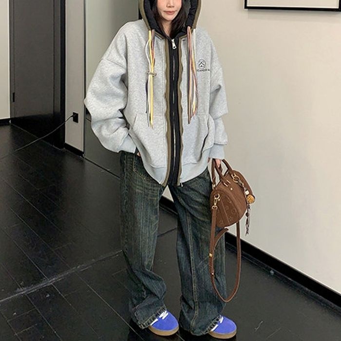 マルチストラップ ジップアップパーカー 10111