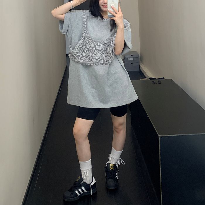 レースキャミ レイヤード Tシャツ 10081