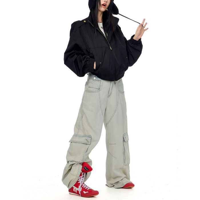 ショート丈 ジップアップジャケット 10103