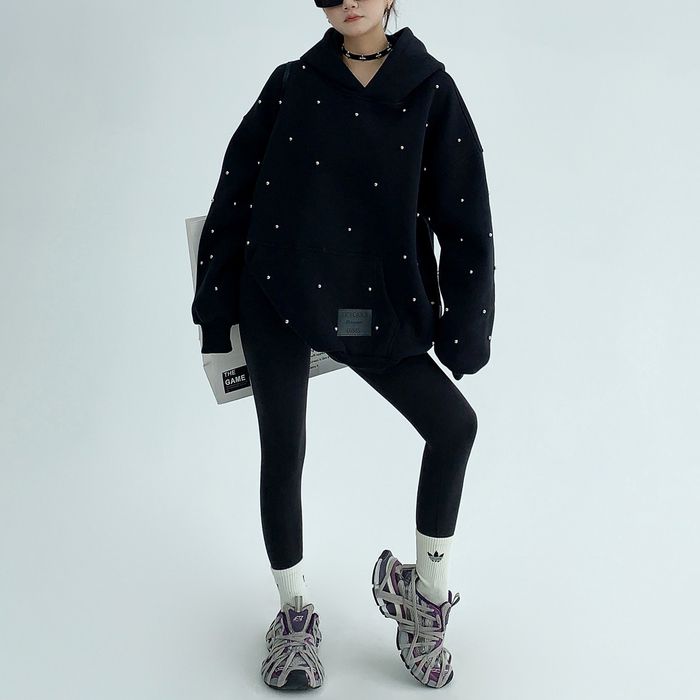 パール装飾 プルオーバーパーカー 10037