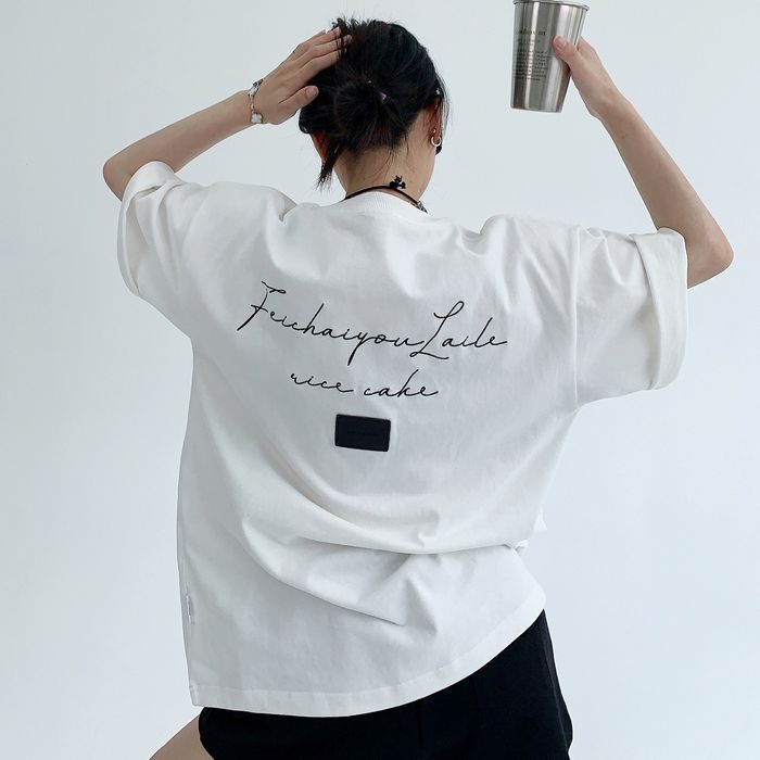 バックラベル&ロゴ オーバーサイズTシャツ 10039