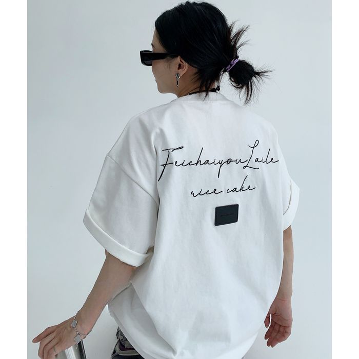 バックラベル&ロゴ オーバーサイズTシャツ 10039