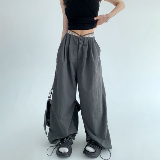 ストラップデザイン タックワイドパンツ 10031