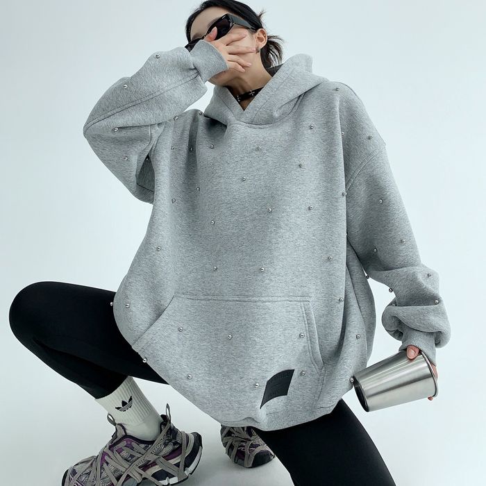 パール装飾 プルオーバーパーカー 10037