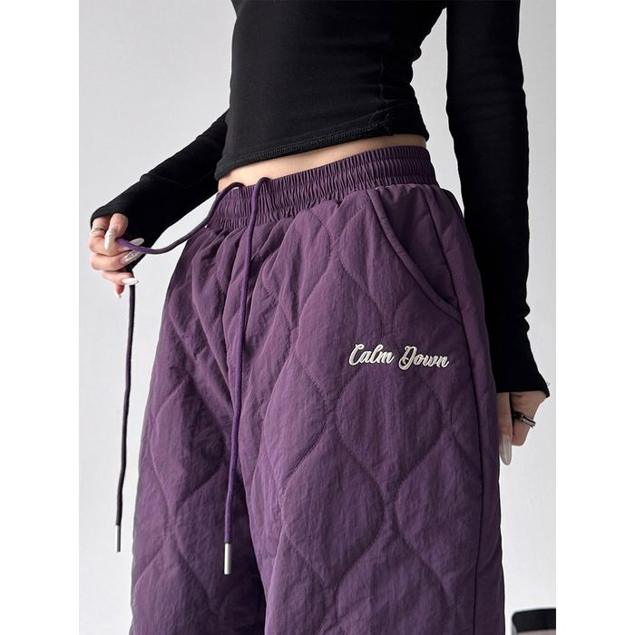 ボアトリム キルティング ワイドパンツ 10002