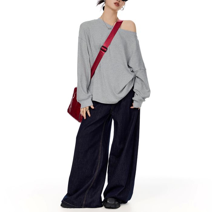 ワンショルダー 長袖Tシャツ 10106