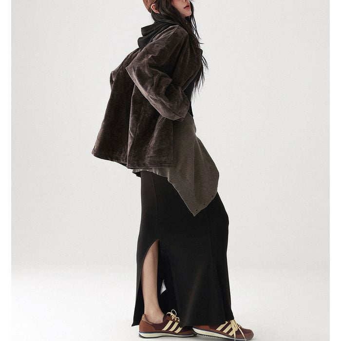 フード付 マキシワンピース 10049