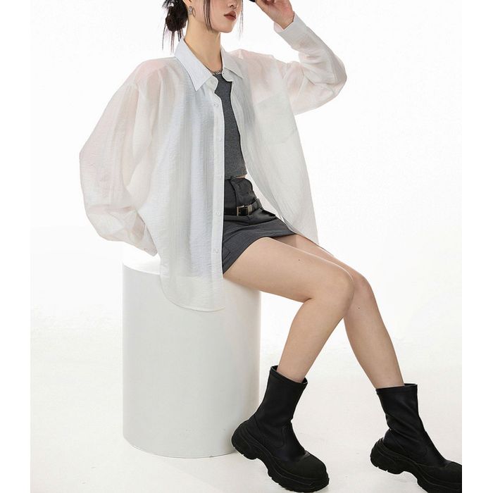 オーバーサイズ シア―シャツ 10095
