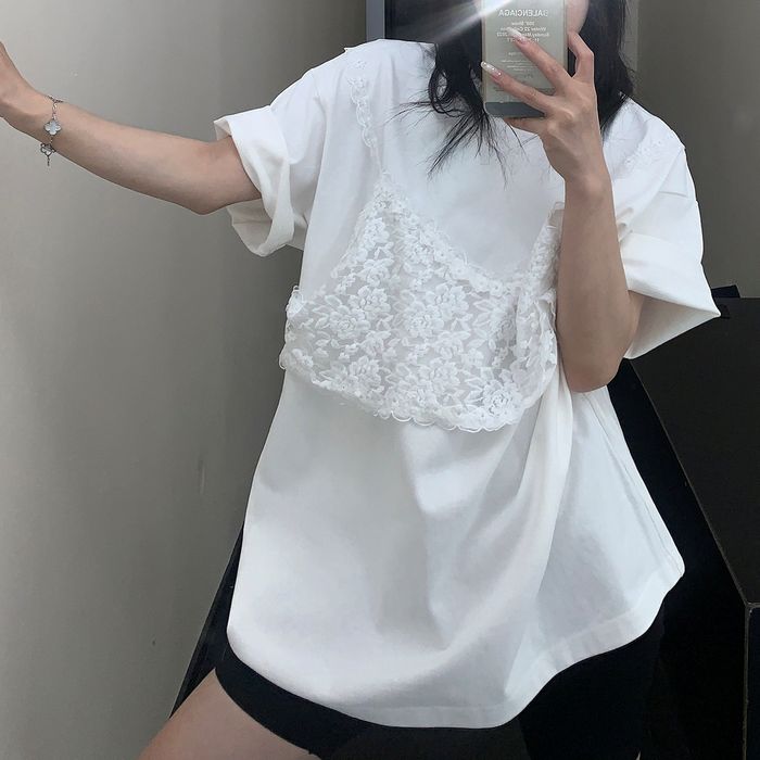 レースキャミ レイヤード Tシャツ 10081