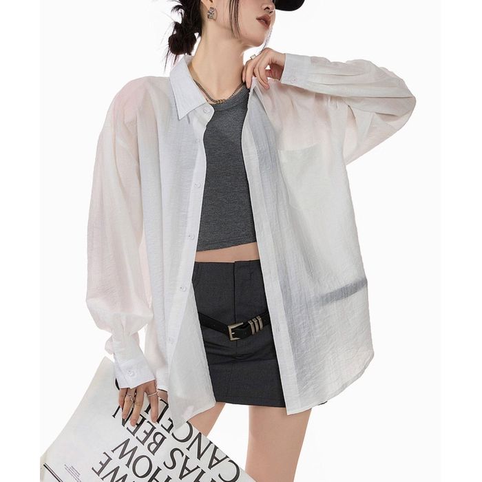 オーバーサイズ シア―シャツ 10095