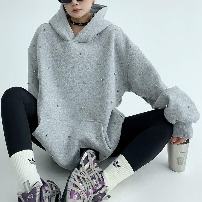 パール装飾 プルオーバーパーカー 10037