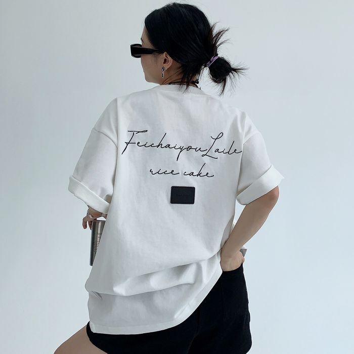 バックラベル&ロゴ オーバーサイズTシャツ 10039