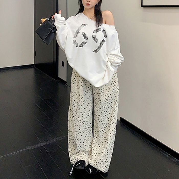 スタープリント ワイドパンツ 10116