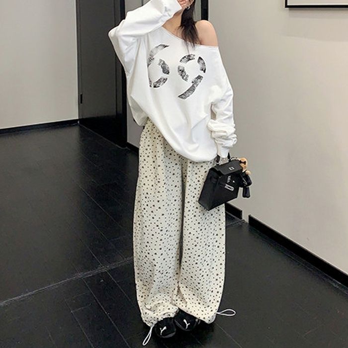 スタープリント ワイドパンツ 10116