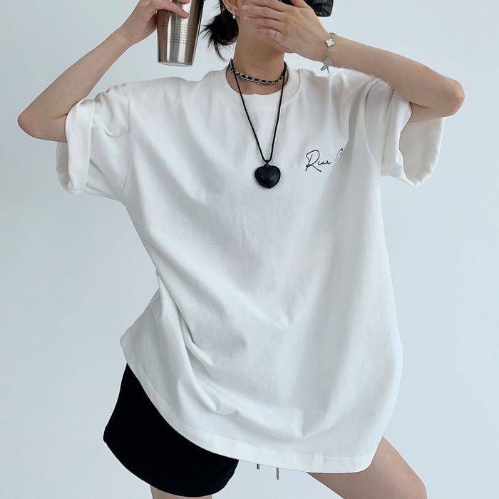 バックラベル&ロゴ オーバーサイズTシャツ 10039