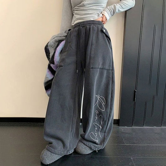 ロゴ刺繍 ワイドパンツ 10024