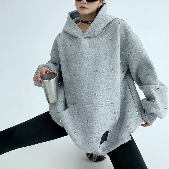 パール装飾 プルオーバーパーカー 10037