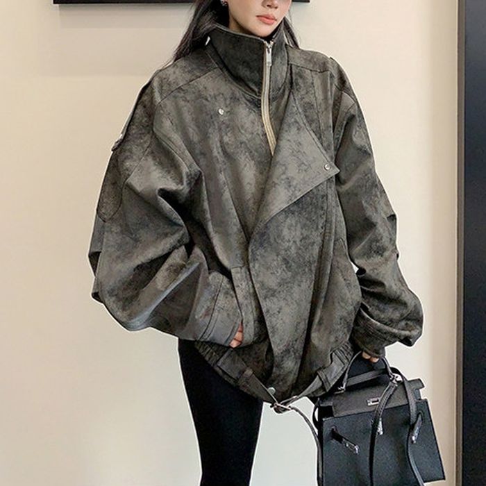 オーバーサイズ エコレザージャケット 10115