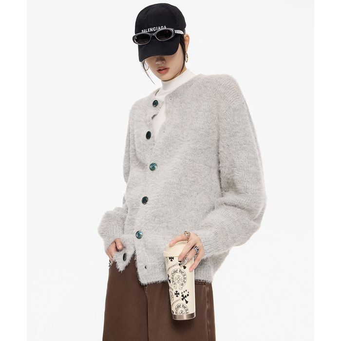 コントラストボタン カーディガン 10097