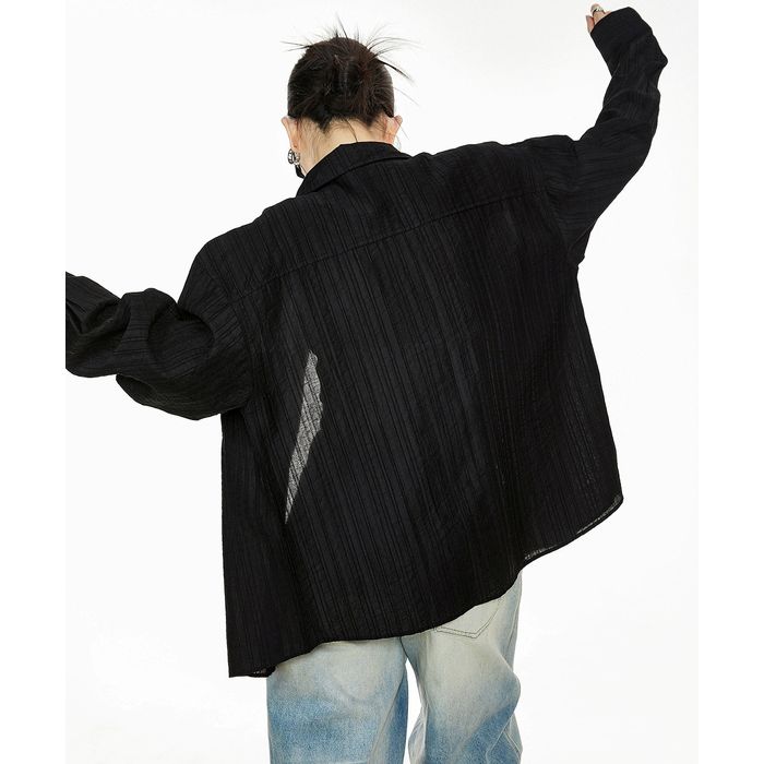 ロゴ刺繍 シア―シャツ 10096