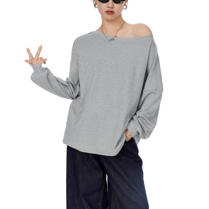 ワンショルダー 長袖Tシャツ 10106