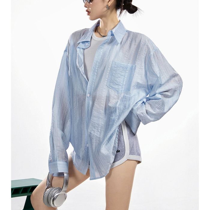 オーバーサイズ シア―シャツ 10095