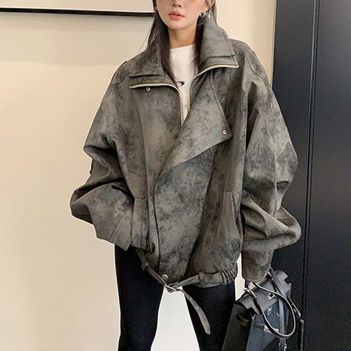 オーバーサイズ エコレザージャケット 10115