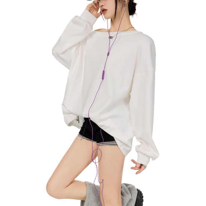 ワンショルダー 長袖Tシャツ 10106