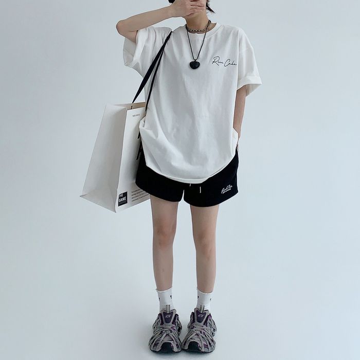 バックラベル&ロゴ オーバーサイズTシャツ 10039