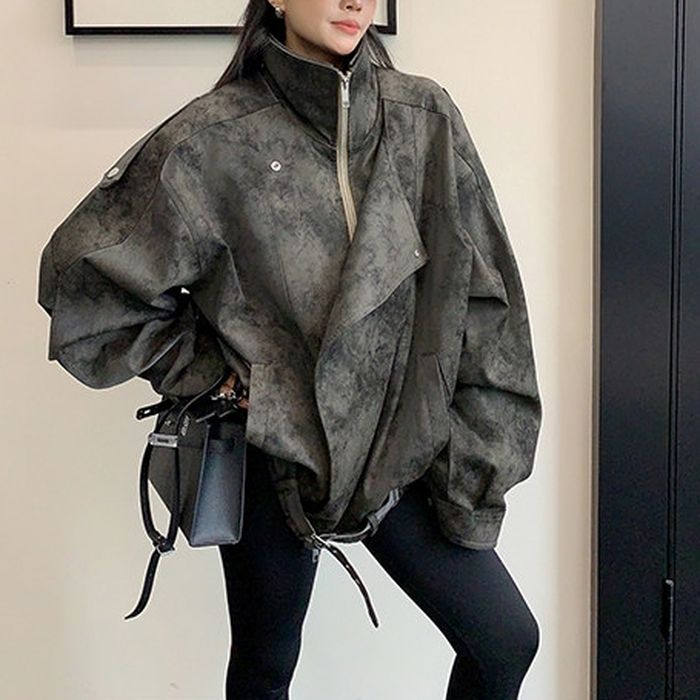 オーバーサイズ エコレザージャケット 10115