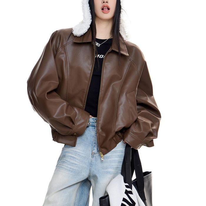 エコレザー ジップアップジャケット 10101