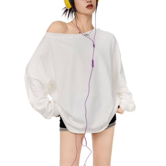 ワンショルダー 長袖Tシャツ 10106