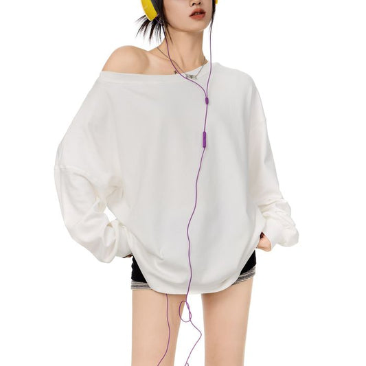 ワンショルダー 長袖Tシャツ 10106