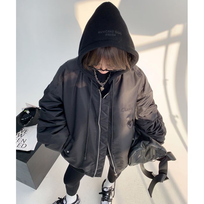 フード付き ダブルジップジャケット 10007