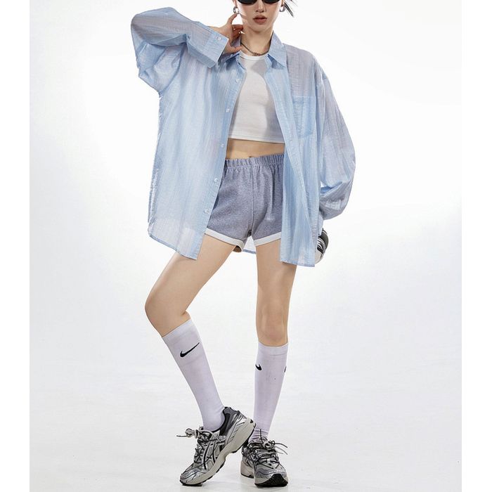 オーバーサイズ シア―シャツ 10095