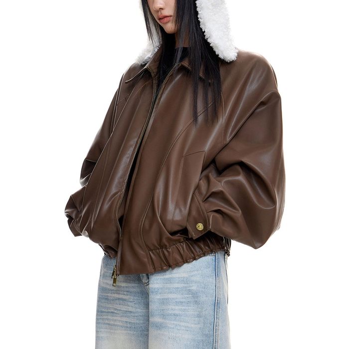 エコレザー ジップアップジャケット 10101