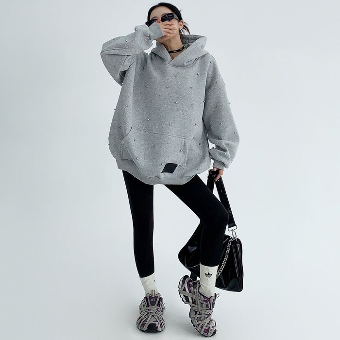 パール装飾 プルオーバーパーカー 10037